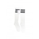 Zacca Women Casual Athlete Striped Over Knee Thin Thigh High Tights Long Stocking Socks White Color One Size