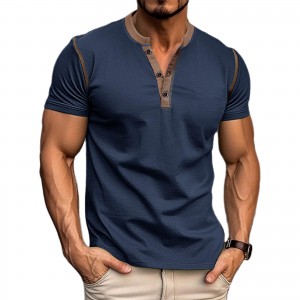 Zacca Men's Henley Shirts Classic Casual Basic Tee Shirts Short Sleeve Cotton Summer Button T Shirts