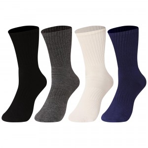 Zacca Crew Socks for Women - Seamless, 4 Pairs Cozy Cotton Socks, Casual Comfy Athletic Womens Socks, Size 6-9