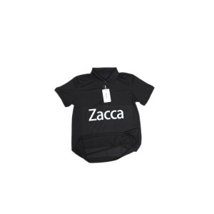 Zacca Womens Polo Shirts Short Sleeve Button Lapel Collared Summer Tops Business Casual Basic Tees Black Color